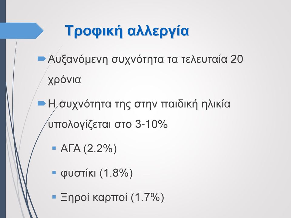 παιδική ηλικία υπολογίζεται στο 3-10% ΑΓΑ