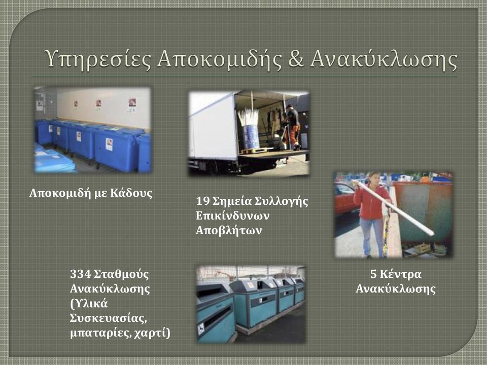 Σταθμούς Ανακύκλωσης (Υλικά