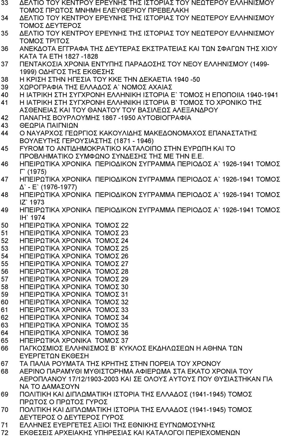 ΤΟΥ ΝΕΟΥ ΕΛΛΗΝΙΣΜΟΥ (1499-1999) ΟΔΗΓΟΣ ΤΗΣ ΕΚΘΕΣΗΣ 38 Η ΚΡΙΣΗ ΣΤΗΝ ΗΓΕΣΙΑ ΤΟΥ ΚΚΕ ΤΗΝ ΔΕΚΑΕΤΙΑ 1940-50 39 ΧΩΡΟΓΡΑΦΙΑ ΤΗΣ ΕΛΛΑΔΟΣ Α` ΝΟΜΟΣ ΑΧΑΙΑΣ 40 Η ΙΑΤΡΙΚΗ ΣΤΗ ΣΥΓΧΡΟΝΗ ΕΛΛΗΝΙΚΗ ΙΣΤΟΡΙΑ Ε` ΤΟΜΟΣ Η