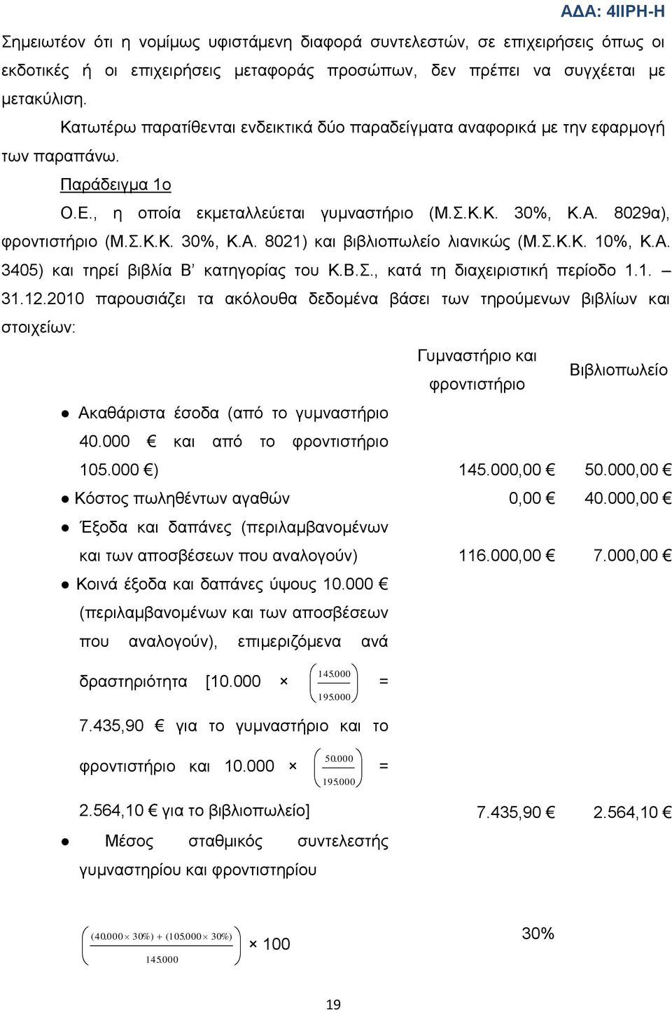 .Κ.Κ. 10%, Κ.Α. 3405) θαη ηεξεί βηβιία Β θαηεγνξίαο ηνπ Κ.Β.., θαηά ηε δηαρεηξηζηηθή πεξίνδν 1.1. 31.12.