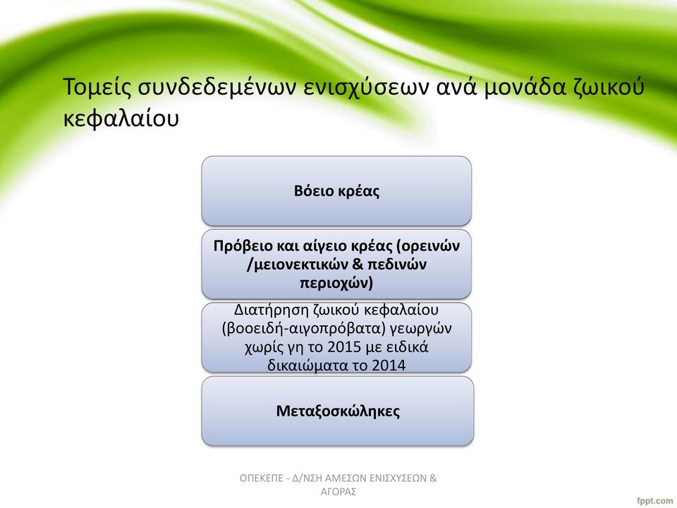 πεδινών περιοχών) Διατήρηση ζωικού κεφαλαίου