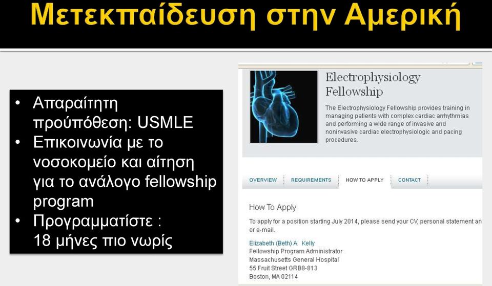 αίτηση για το ανάλογο fellowship