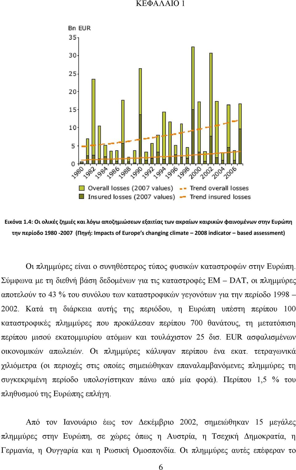 πλημμύρες είναι ο συνηθέστερος τύπος φυσικών καταστροφών στην Ευρώπη.