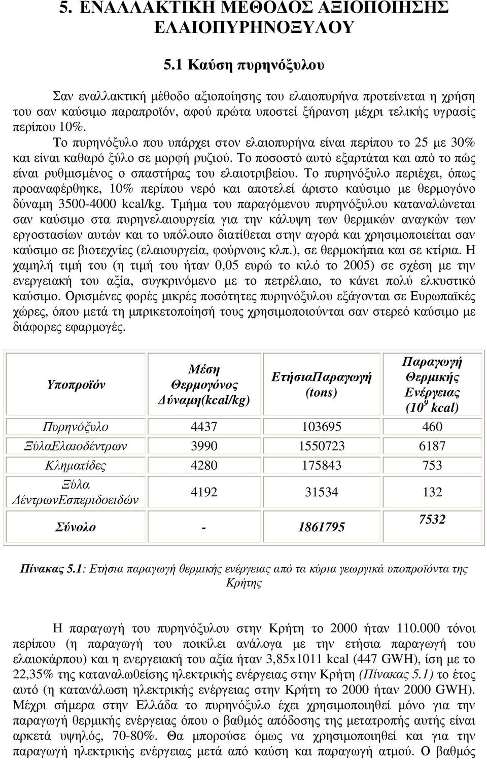 Το πυρηνόξυλο που υπάρχει στον ελαιοπυρήνα είναι περίπου το 25 µε 30% και είναι καθαρό ξύλο σε µορφή ρυζιού. Το ποσοστό αυτό εξαρτάται και από το πώς είναι ρυθµισµένος ο σπαστήρας του ελαιοτριβείου.