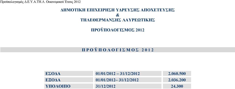 Ο Σ 2 0 1 2 ΕΣΟΔΑ 01/01/2012 31/12/2012 2.060.