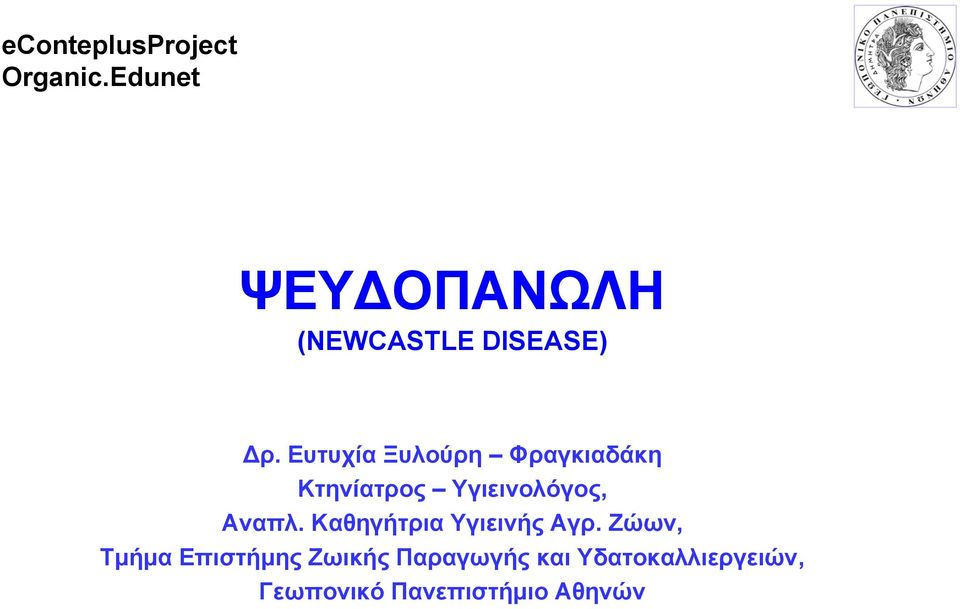 Ευτυχία Ξυλούρη Φραγκιαδάκη Κτηνίατρος Υγιεινολόγος, Αναπλ.