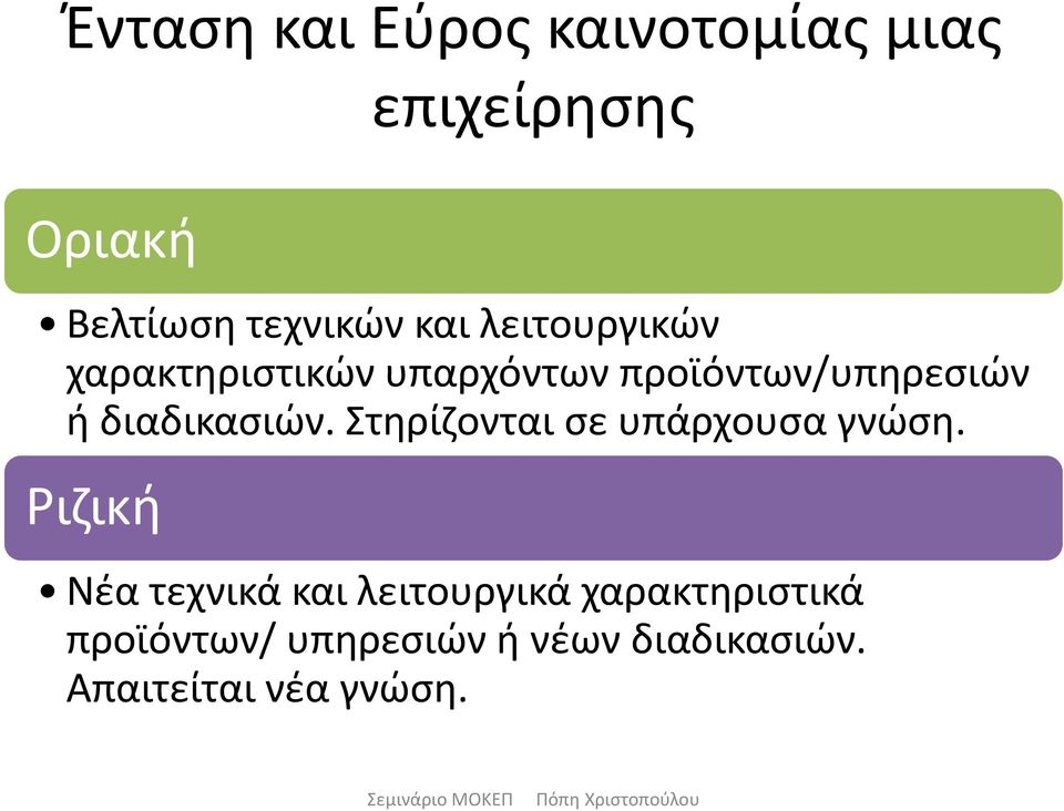 διαδικασιών. Στηρίζονται σε υπάρχουσα γνώση.