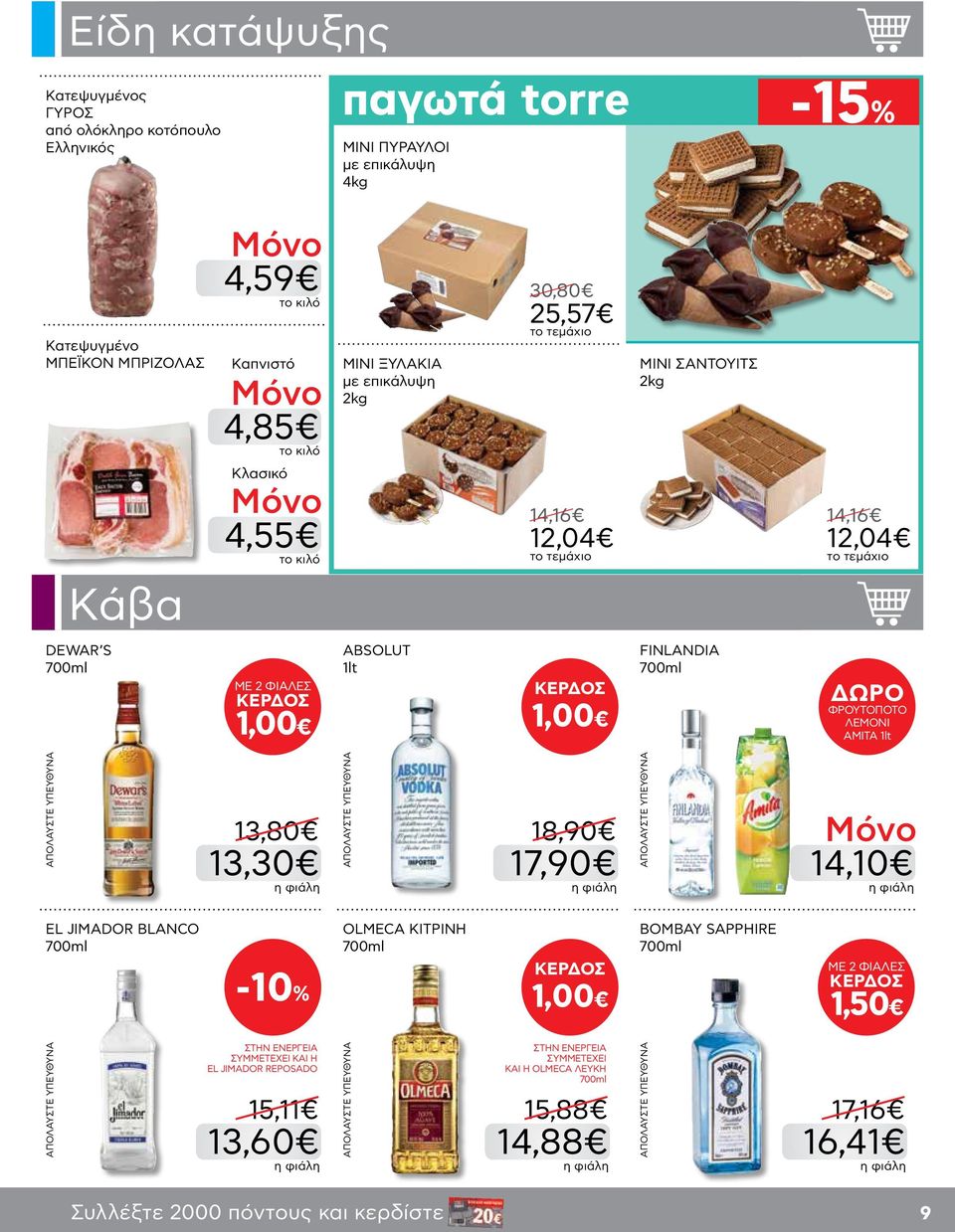 ΦΙΑΛΕΣ 1,00 ABSOLUT 1,00 FIΝLANDIA ΦΡΟΥΤΟΠΟΤΟ ΛΕΜΟΝΙ ΑΜΙTA 13,80 13,30 18,90 17,90 14,10 EL JIMADOR BLANCO OLMECA ΚΙΤΡΙΝΗ 1,00 BOMBAY SAPPHIRE