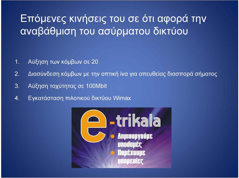 Διασύνδεση κόμβων με την οπτική ίνα για απευθείας διασπορά