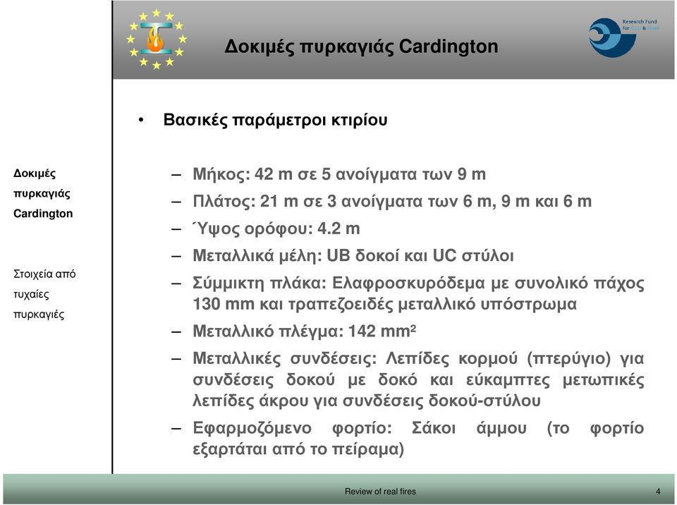 µεταλλικό υπόστρωµα Μεταλλικό πλέγµα: 142 mm² Μεταλλικές συνδέσεις: Λεπίδες κορµού (πτερύγιο) για συνδέσεις δοκού µε δοκό και