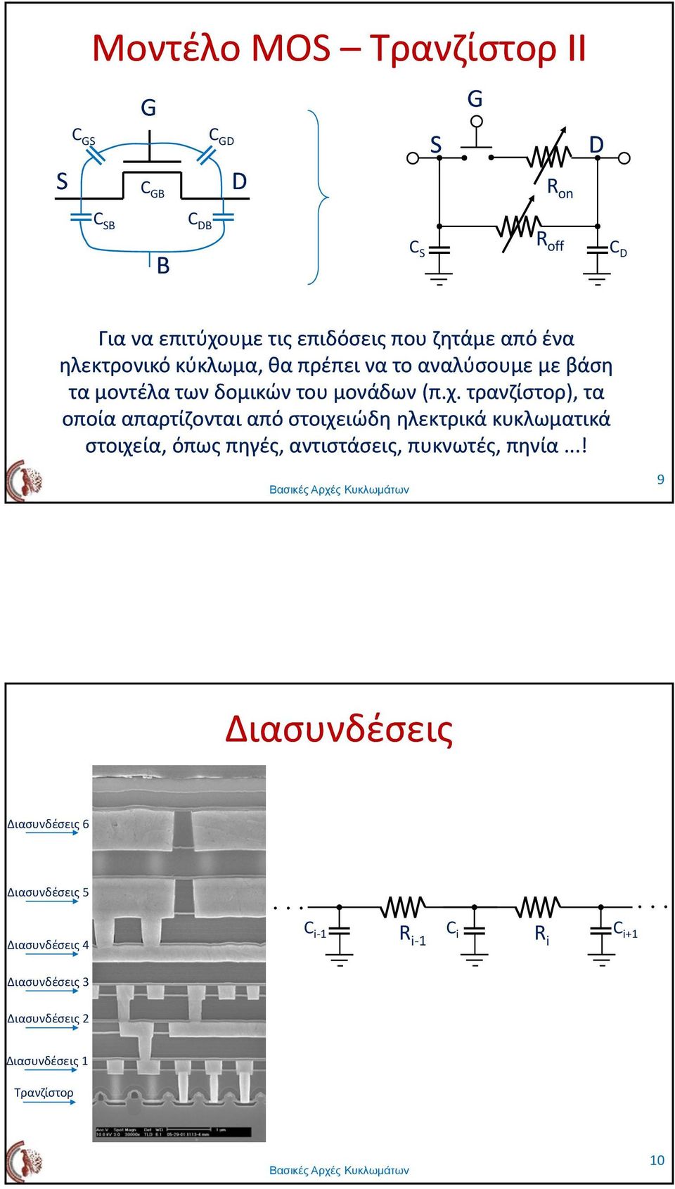 τρανζίστορ), τα οποία απαρτίζονται από στοιχειώδη ηλεκτρικά κυκλωματικά στοιχεία, όπως πηγές, αντιστάσεις, πυκνωτές, πηνία.