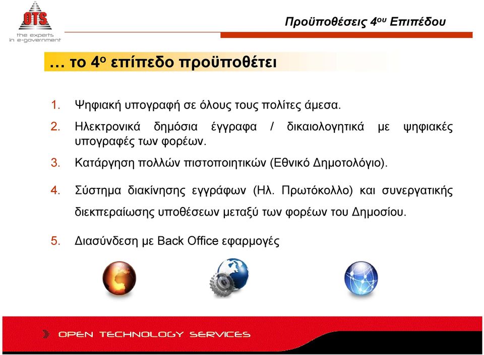 Ηλεκτρονικά δημόσια έγγραφα / δικαιολογητικά με ψηφιακές υπογραφές των φορέων. 3.