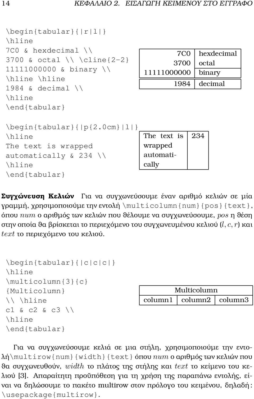 hexdecimal 3700 octal 11111000000 binary 1984 decimal \begin{tabular}{ p{2.
