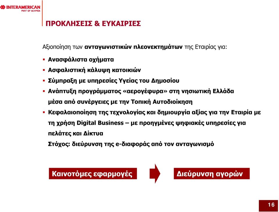 την Τοπική Αυτοδιοίκηση Κεφαλαιοποίηση της τεχνολογίας και δημιουργία αξίας για την Εταιρία με τη χρήση Digital Business με