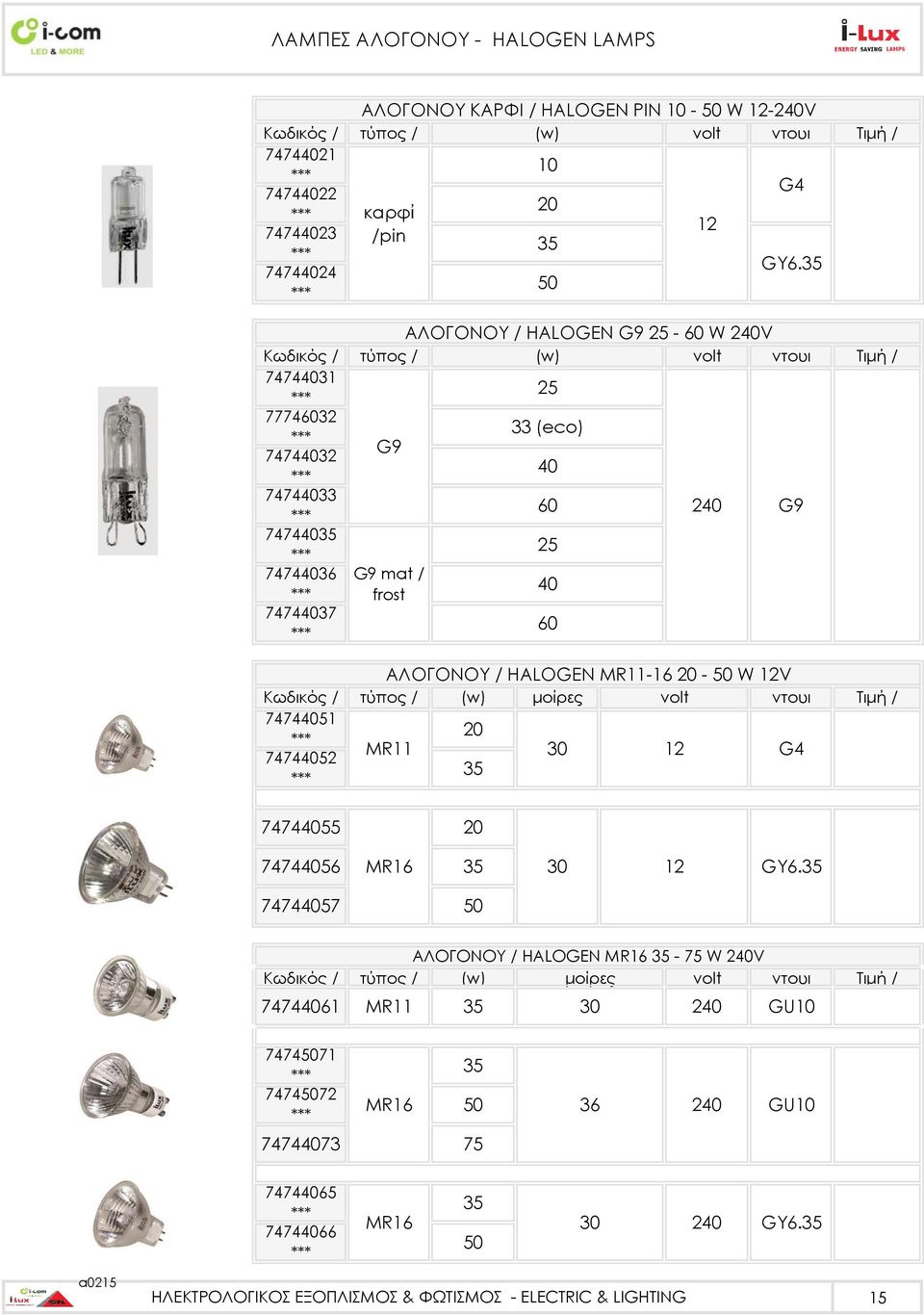 μοίρες volt ντουι MR11 ΑΛΟΓΟΝΟΥ / HALOGEN G9 - W 2V 2 GY6. G9 747456 MR16 747457 GY6.