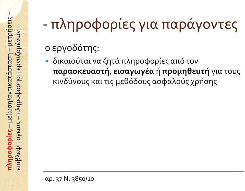 δικαιούται να ζητά πληροφορίες από τον παρασκευαστή, εισαγωγέα ή
