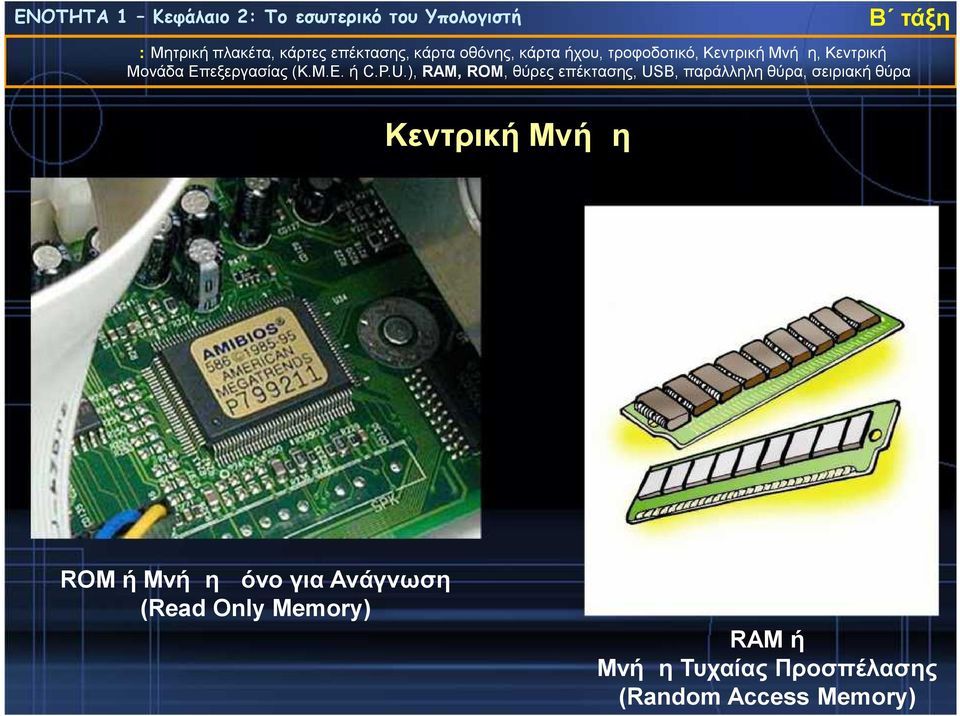 Memory) RAM ή Μνήμη Τυχαίας