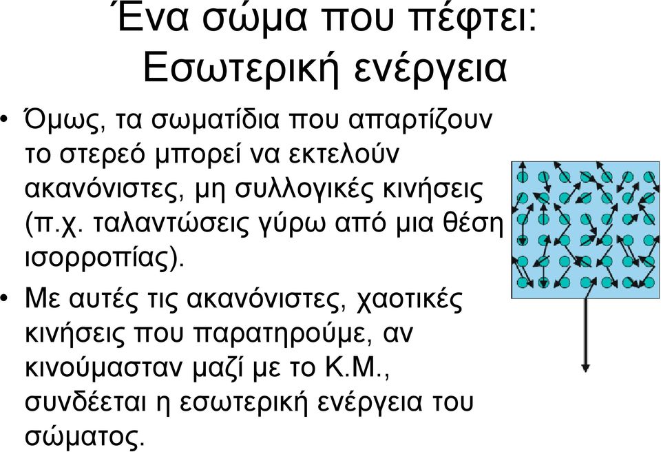 ταλαντώσεις γύρω από μια θέση ισορροπίας).