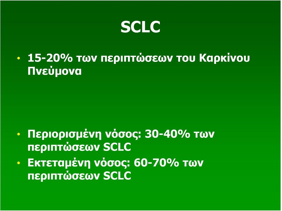 νόσος: 30-40% των περιπτώσεων SCLC