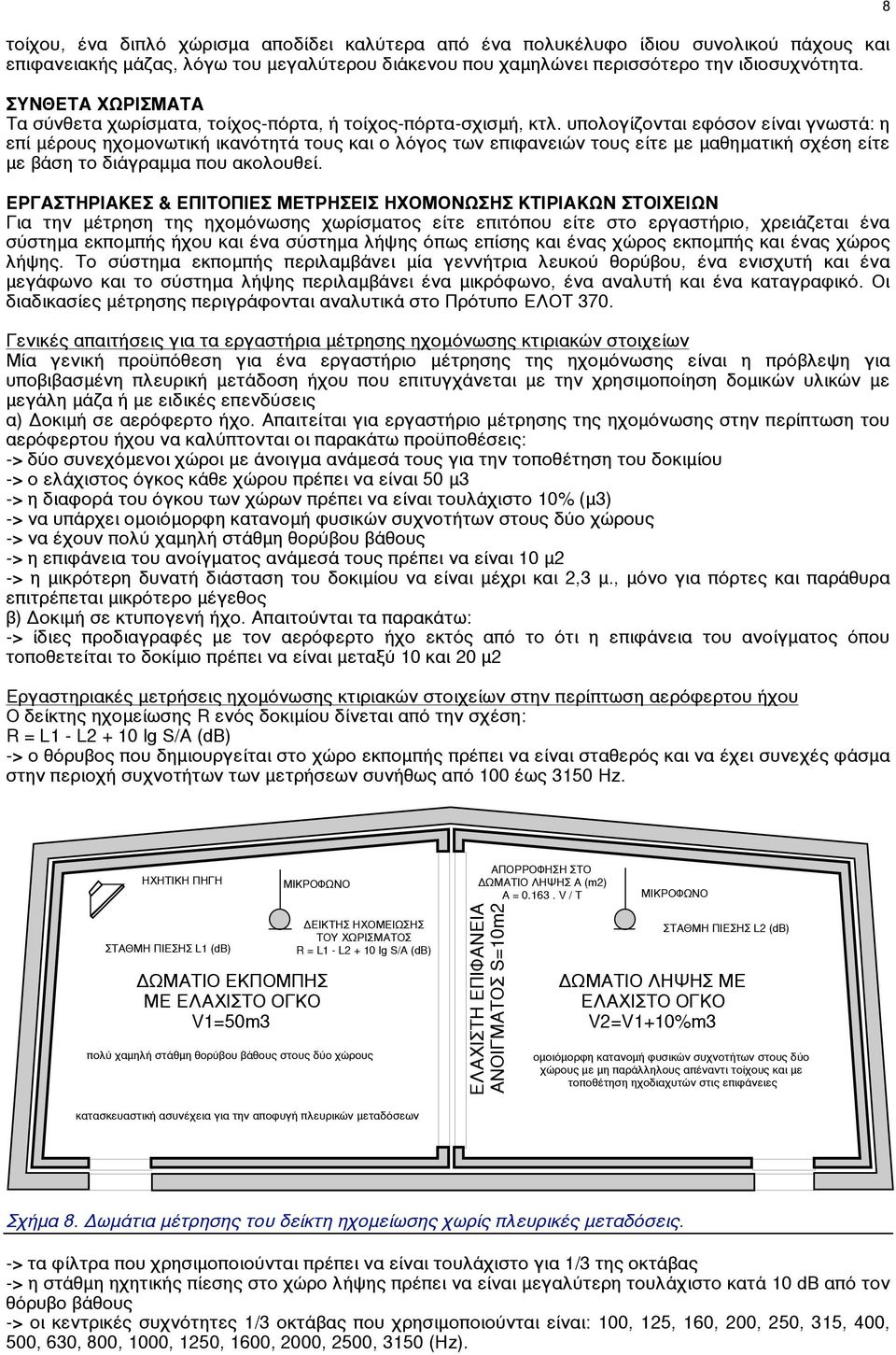 υπολογίζονται εφόσον είναι γνωστά: η επί µέρους ηχοµονωτική ικανότητά τους και ο λόγος των επιφανειών τους είτε µε µαθηµατική σχέση είτε µε βάση το διάγραµµα που ακολουθεί.