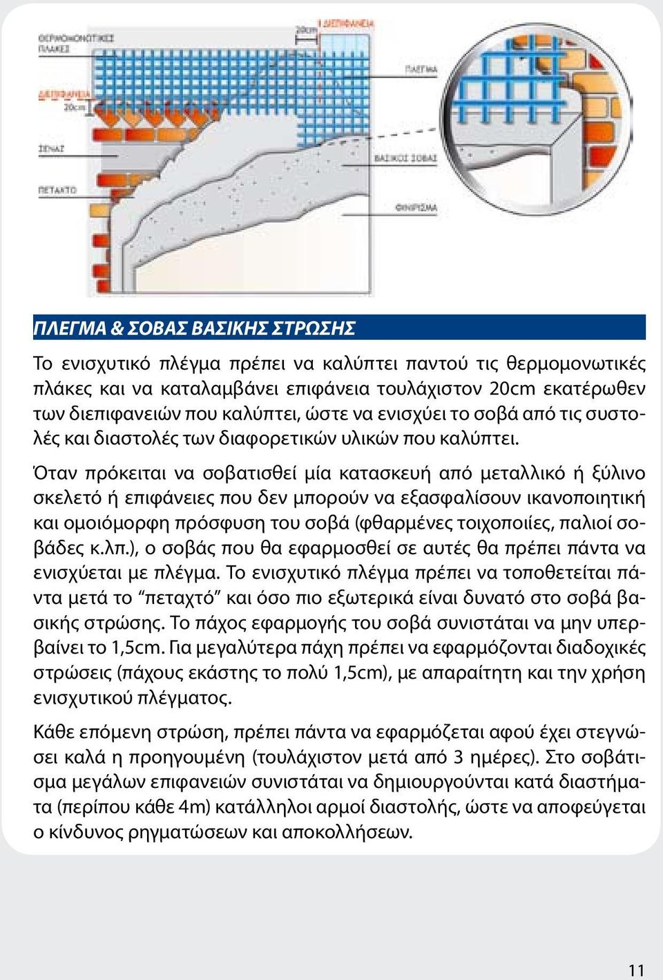 Όταν πρόκειται να σοβατισθεί μία κατασκευή από μεταλλικό ή ξύλινο σκελετό ή επιφάνειες που δεν μπορούν να εξασφαλίσουν ικανοποιητική και ομοιόμορφη πρόσφυση του σοβά (φθαρμένες τοιχοποιίες, παλιοί