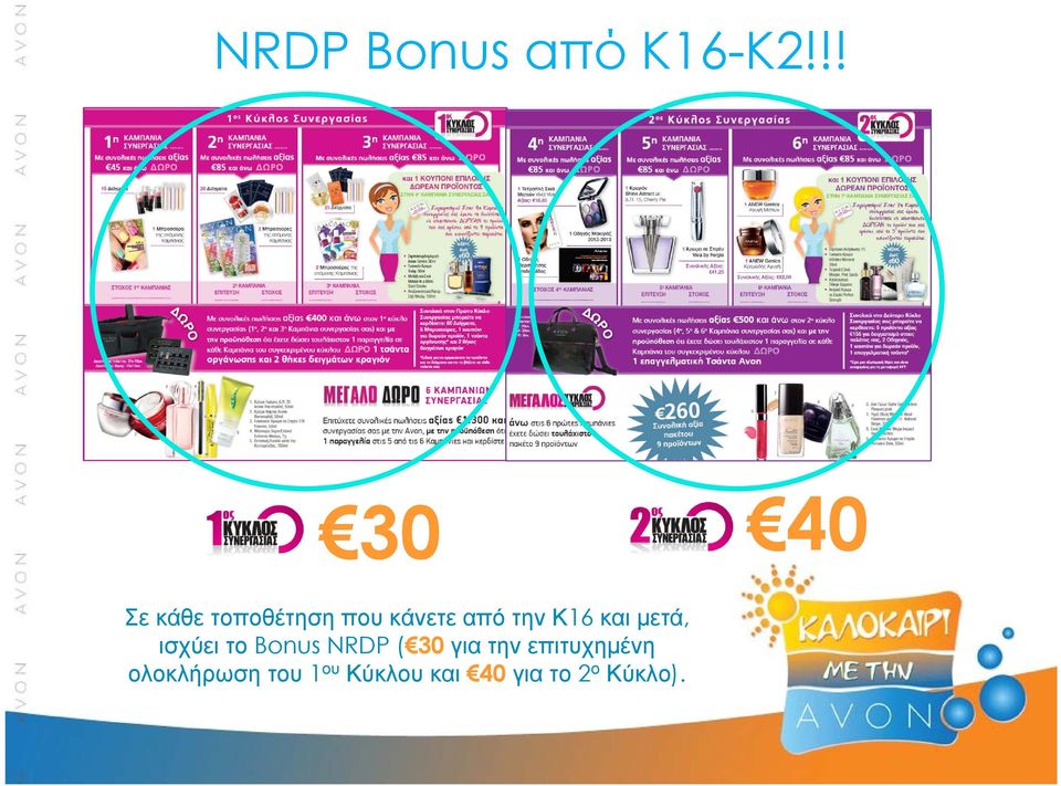 την Κ16 και μετά, ισχύει το Bonus NRDP ( 30