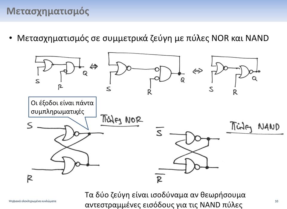 Τα δύο ζεύγη είναι ισοδύναμα αν θεωρήσουμα Ψηφιακά