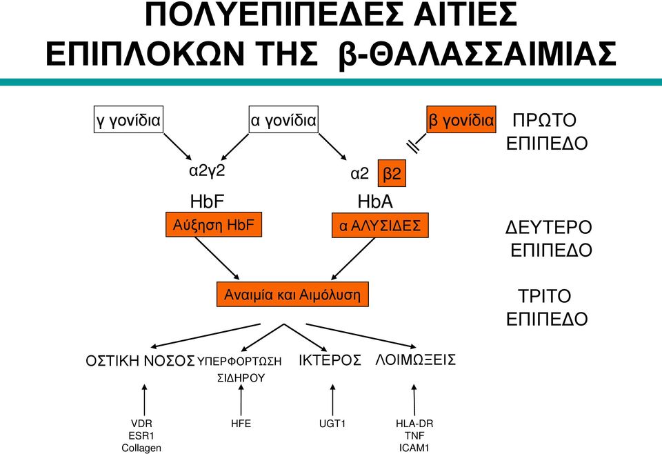 Αιμόλυση ΠΡΩΤΟ ΕΠΙΠΕΔΟ ΔΕΥΤΕΡΟ ΕΠΙΠΕΔΟ ΤΡΙΤΟ ΕΠΙΠΕΔΟ ΟΣΤΙΚΗ ΝΟΣΟΣ