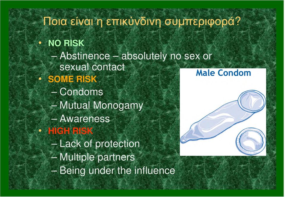 contact SOME RISK Condoms Mutual Monogamy Awareness