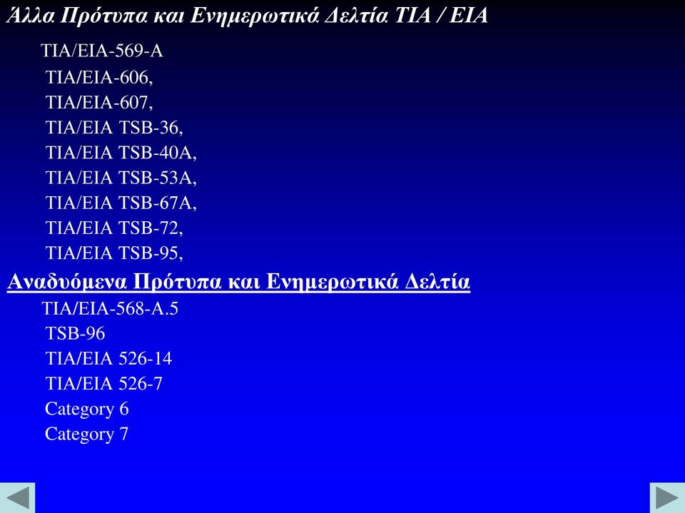 TSB-67Α, ΤΙΑ/ΕΙΑ TSB-72, ΤΙΑ/ΕΙΑ TSB-95, Αναδυόμενα Πρότυπα και