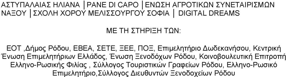 Κεντρική Ένωση Επιμελητήριων Ελλάδος, Ένωση Ξενοδόχων Ρόδου, Κοινοβουλευτική Επιτροπή Ελληνο-Ρωσικής
