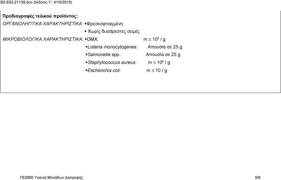 monocytogenes: Salmonella spp.