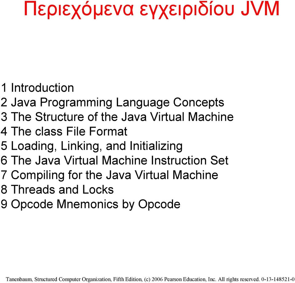 Linking, and Initializing 6 The Java Virtual Machine Instruction Set 7