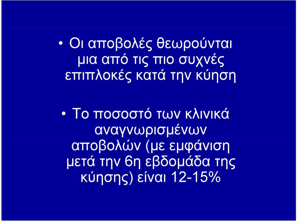 των κλινικά αναγνωρισμένων αποβολών (με