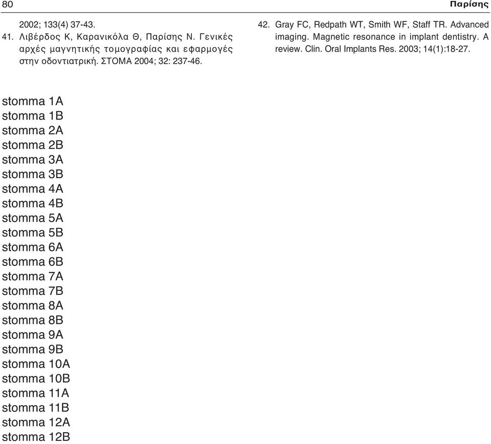 Oral Implants Res. 2003; 14(1):18-27.