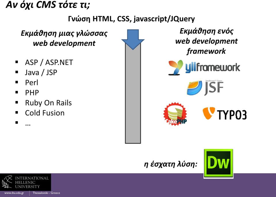 NET Java / JSP Perl PHP Ruby On Rails Cold Fusion
