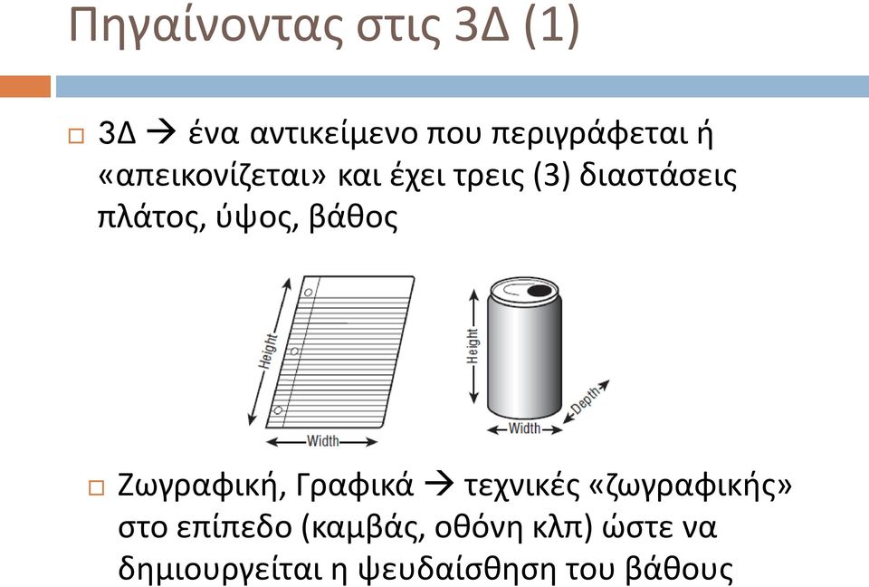 βάθος Ζωγραφική, Γραφικά τεχνικές «ζωγραφικής» στο επίπεδο