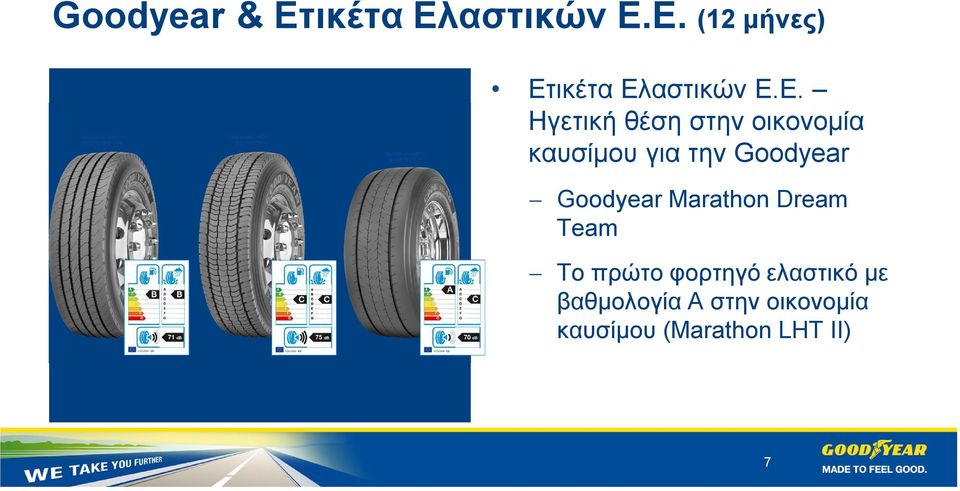 Goodyear Marathon Dream Team Το πρώτο φορτηγό ελαστικό με