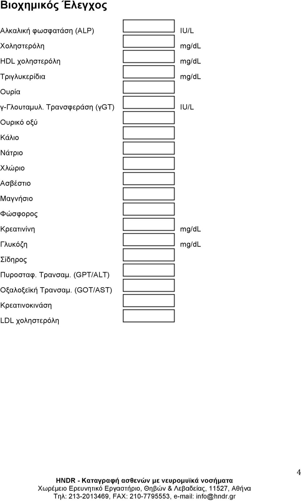 Τρανσφεράση (γgt) IU/L Ουρικό οξύ Κάλιο Νάτριο Χλώριο Ασβέστιο Μαγνήσιο Φώσφορος