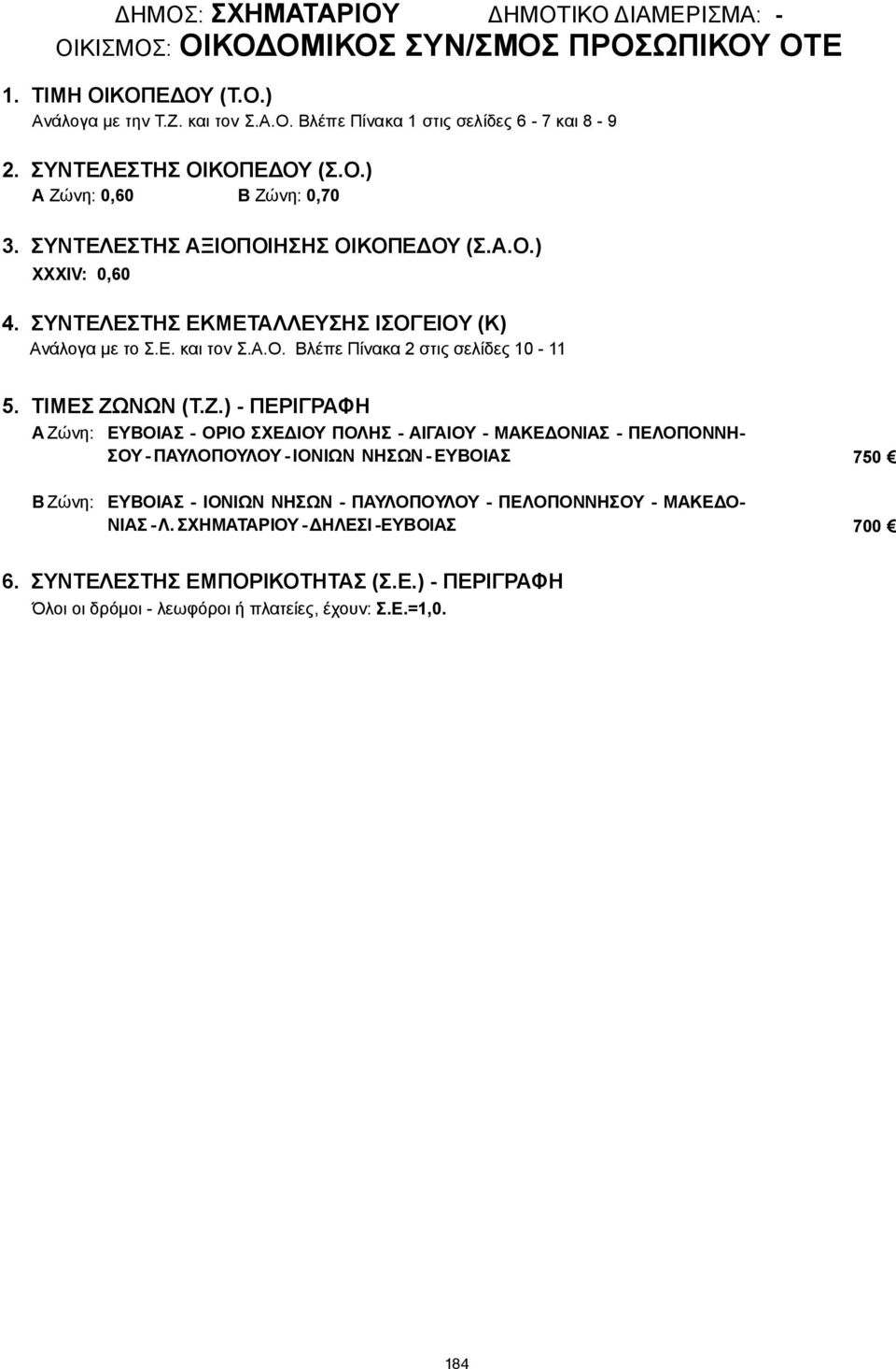 Βλέπε Πίνακα 2 στις σελίδες 10-11 Α ΕΥΒΟΙΑΣ - ΟΡΙΟ ΣΧΕΔΙΟΥ ΠΟΛΗΣ - ΑΙΓΑΙΟΥ - ΜΑΚΕΔΟΝΙΑΣ - ΠΕΛΟΠΟΝΝΗ- ΣΟΥ - ΠΑΥΛΟΠΟΥΛΟΥ -