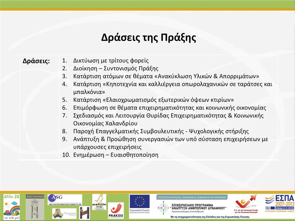 Επιμόρφωση σε θέματα επιχειρηματικότητας και κοινωνικής οικονομίας 7.