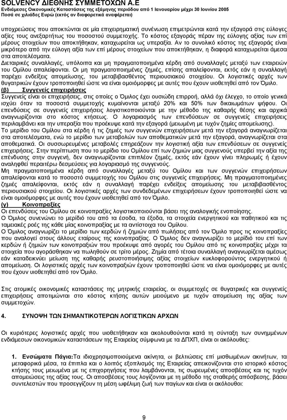 Αν το συνολικό κόστος της εξαγοράς είναι μικρότερο από την εύλογη αξία των επί μέρους στοιχείων που αποκτήθηκαν, η διαφορά καταχωρείται άμεσα στα αποτελέσματα.