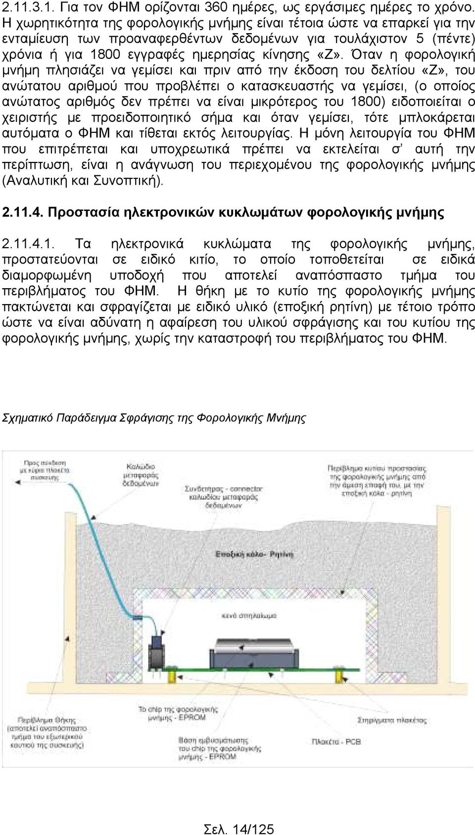 Όταν η φορολογική μνήμη πλησιάζει να γεμίσει και πριν από την έκδοση του δελτίου «Z», του ανώτατου αριθμού που προβλέπει ο κατασκευαστής να γεμίσει, (ο οποίος ανώτατος αριθμός δεν πρέπει να είναι