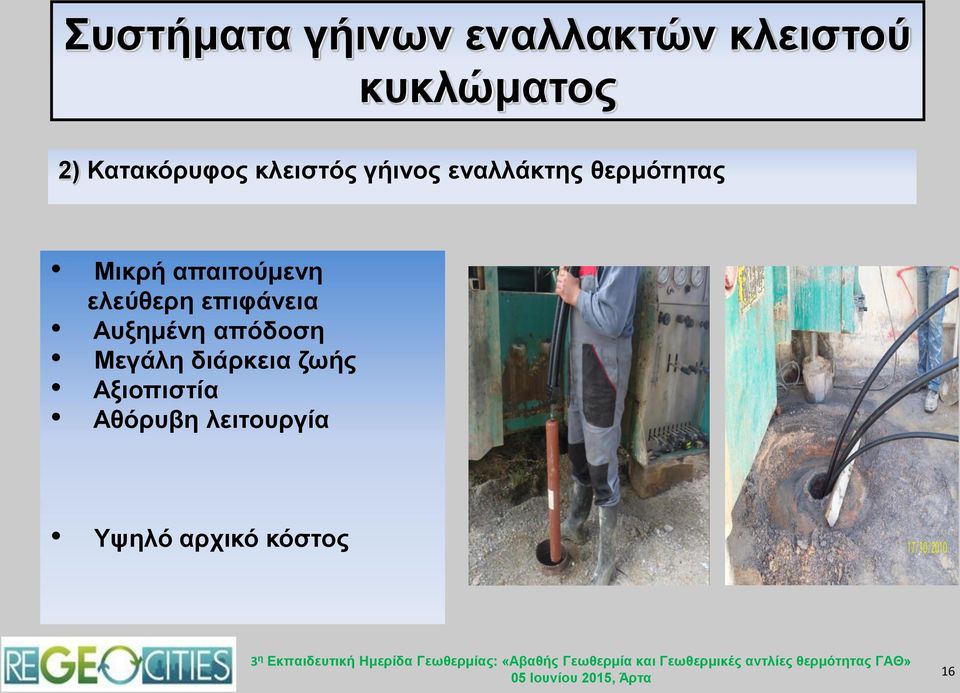 απαιτούμενη ελεύθερη επιφάνεια Αυξημένη απόδοση Μεγάλη