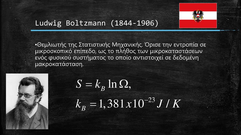 Όρισε την εντροπία σε μικροσκοπικό επίπεδο, ως το πλήθος των