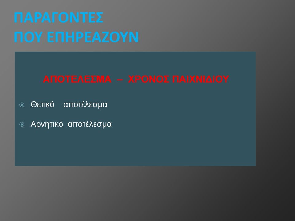 ΧΡΟΝΟΣ ΠΑΙΧΝΙΔΙΟΥ