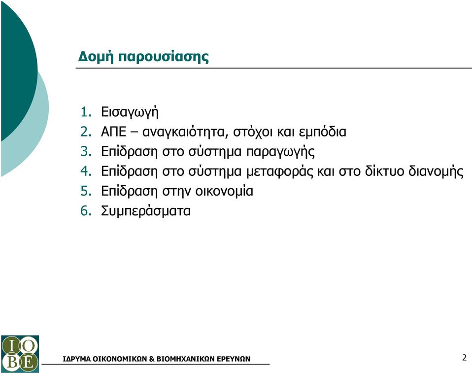 Επίδραση στο σύστηµα παραγωγής 4.