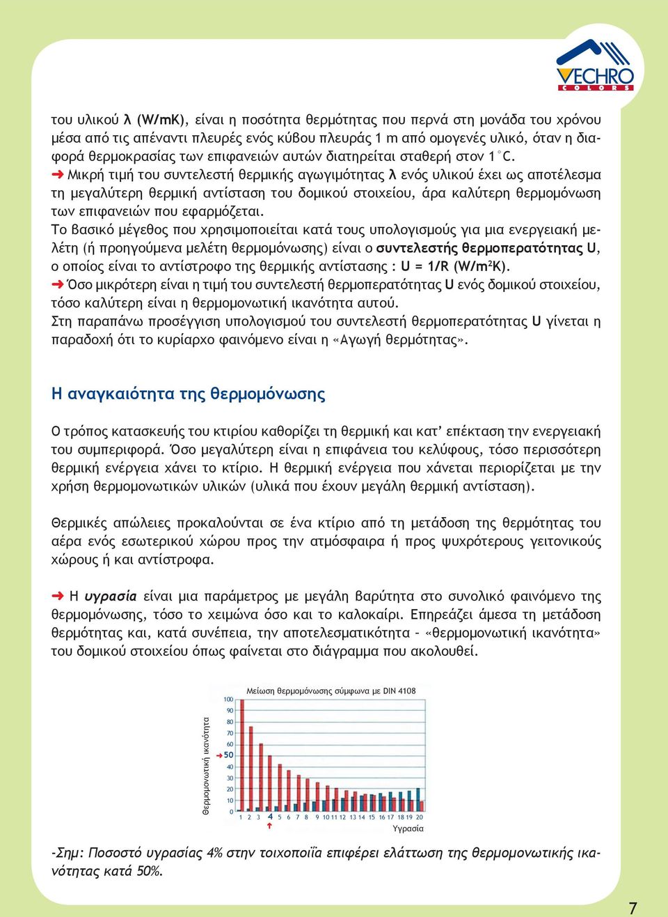 Μικρή τιμή του συντελεστή θερμικής αγωγιμότητας λ ενός υλικού έχει ως αποτέλεσμα τη μεγαλύτερη θερμική αντίσταση του δομικού στοιχείου, άρα καλύτερη θερμομόνωση των επιφανειών που εφαρμόζεται.