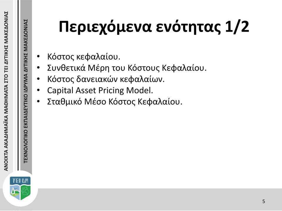 Κόστος δανειακών κεφαλαίων.