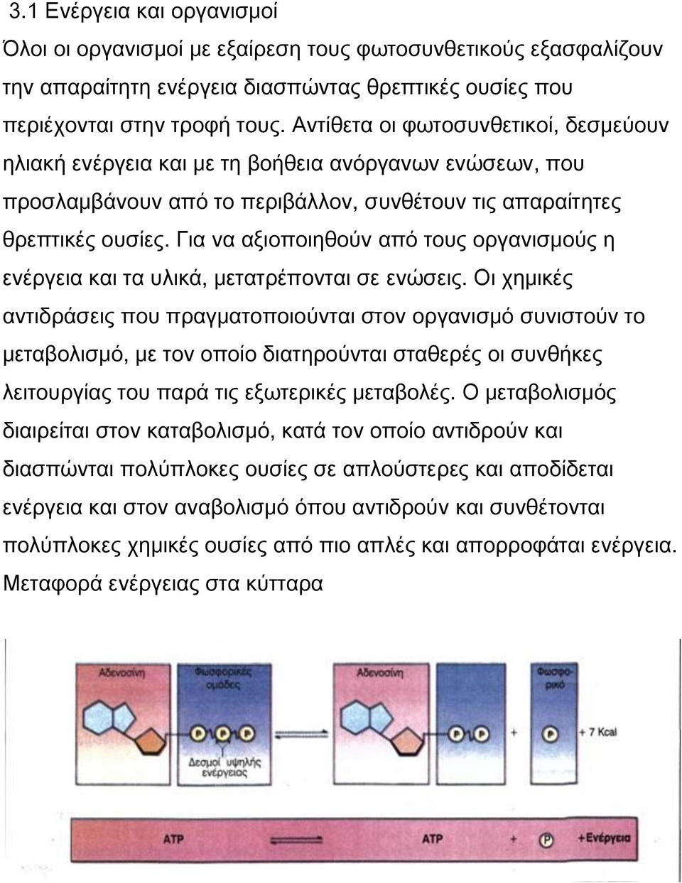 Για να αξιοποιηθούν από τους οργανισμούς η ενέργεια και τα υλικά, μετατρέπονται σε ενώσεις.